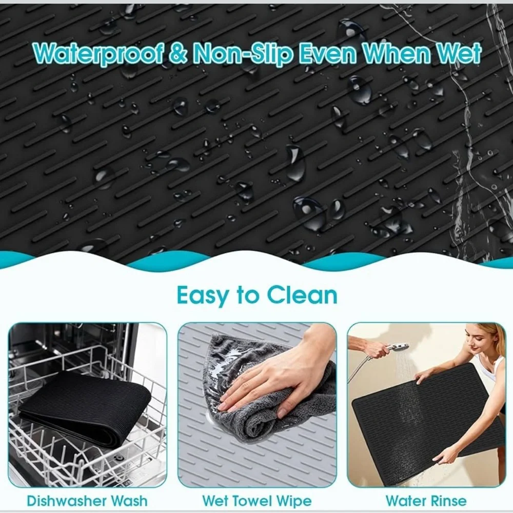 Premium Black Dog Grooming Mat - Non-Slip Pet Grooming Surface C5